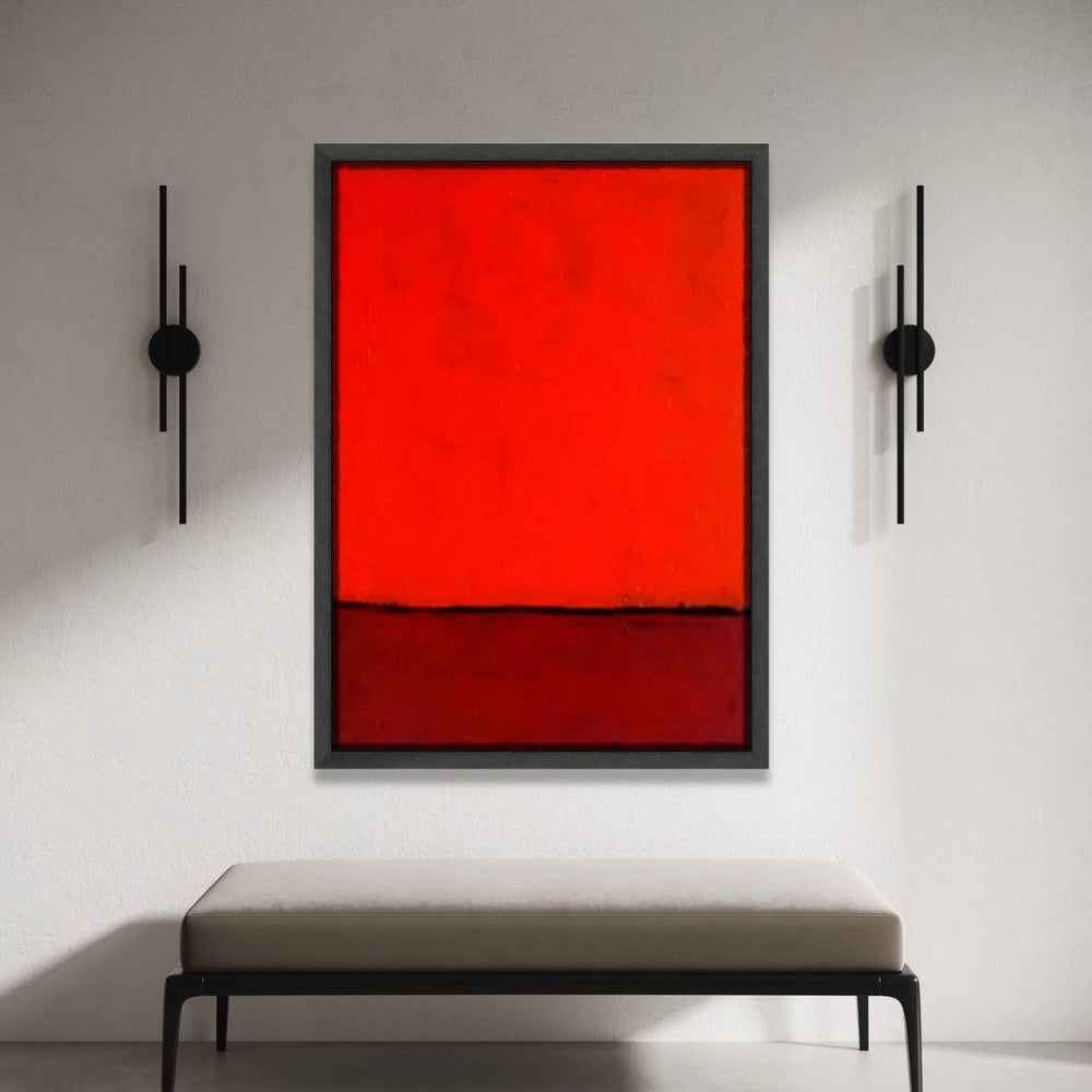 Mark Rothko Style Abstract Canvas Wall Art, Red Color Block Painting, Modern Minimalist Home Decor, Bold Geometric Canvas Canvas Print Art