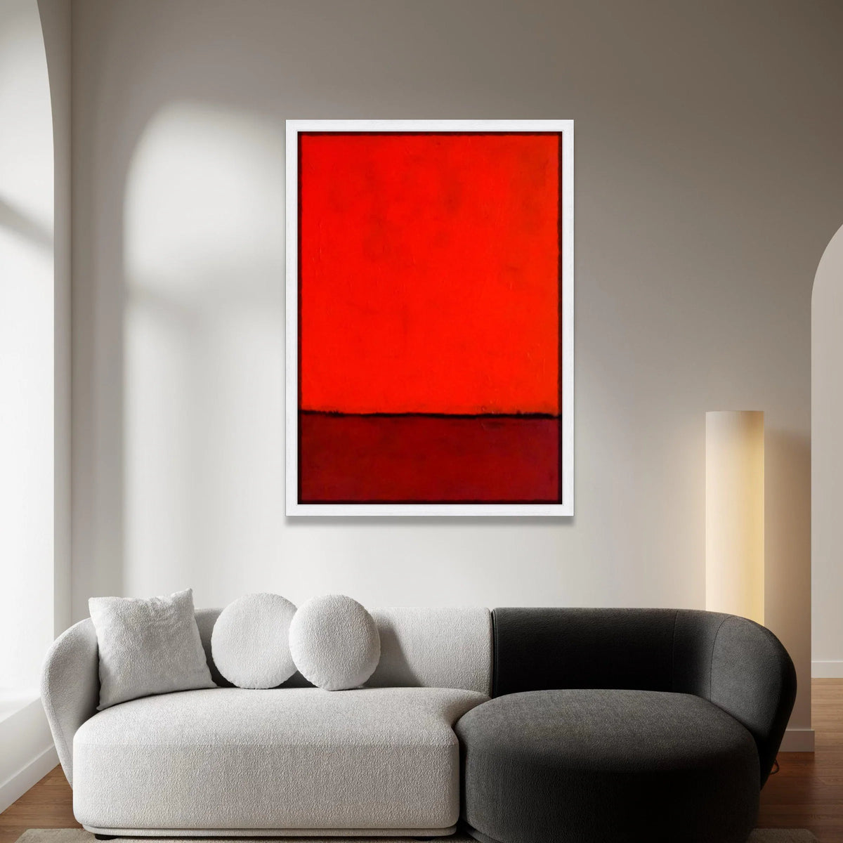 Mark Rothko Style Abstract Canvas Wall Art, Red Color Block Painting, Modern Minimalist Home Decor, Bold Geometric Canvas Canvas Print Art