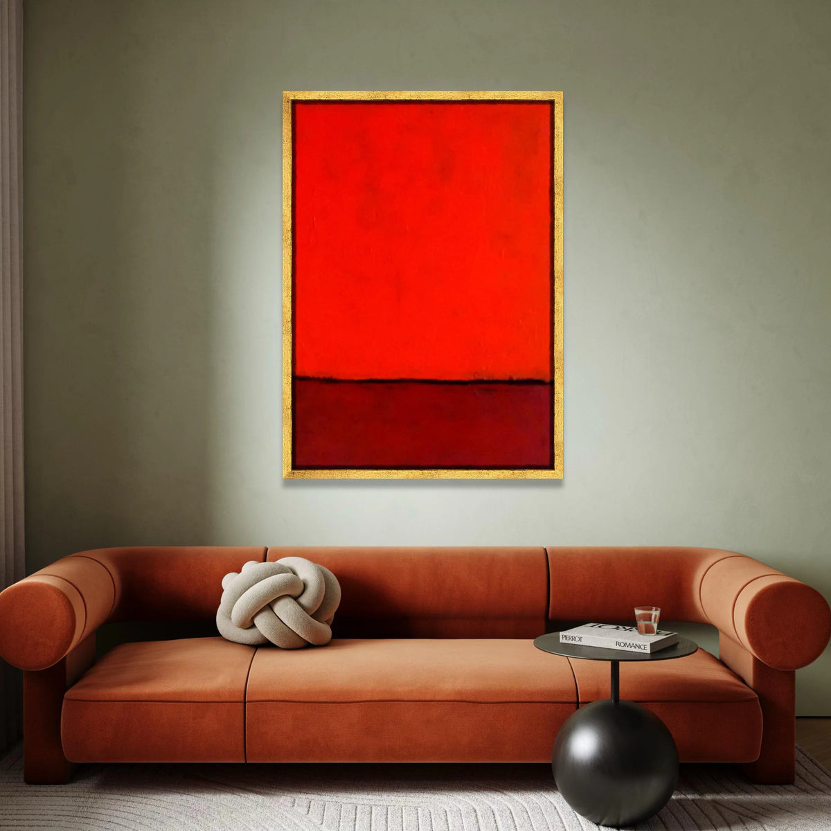 Mark Rothko Style Abstract Canvas Wall Art, Red Color Block Painting, Modern Minimalist Home Decor, Bold Geometric Canvas Canvas Print Art