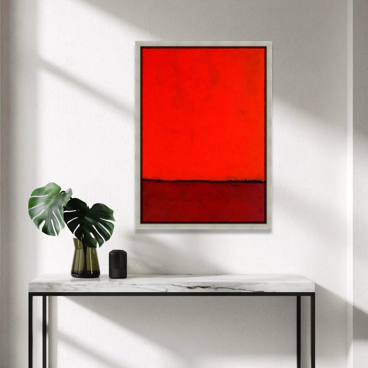 Mark Rothko Style Abstract Canvas Wall Art, Red Color Block Painting, Modern Minimalist Home Decor, Bold Geometric Canvas Canvas Print Art