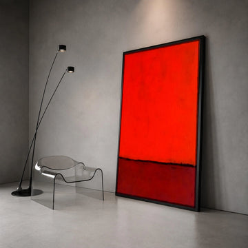 Mark Rothko Style Abstract Canvas Wall Art, Red Color Block Painting, Modern Minimalist Home Decor, Bold Geometric Canvas Canvas Print Art