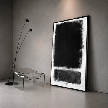 Mark Rothko Abstract Canvas Wall Art, Minimalist Black and White Composition, Modern Expressionist Canvas, Contemporary Canvas Print Art