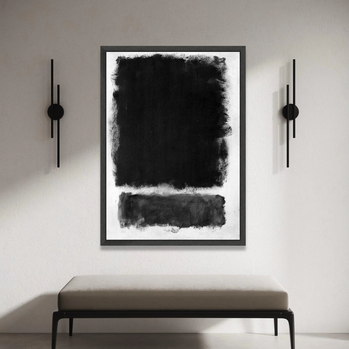 Mark Rothko Abstract Canvas Wall Art, Minimalist Black and White Composition, Modern Expressionist Canvas, Contemporary Canvas Print Art