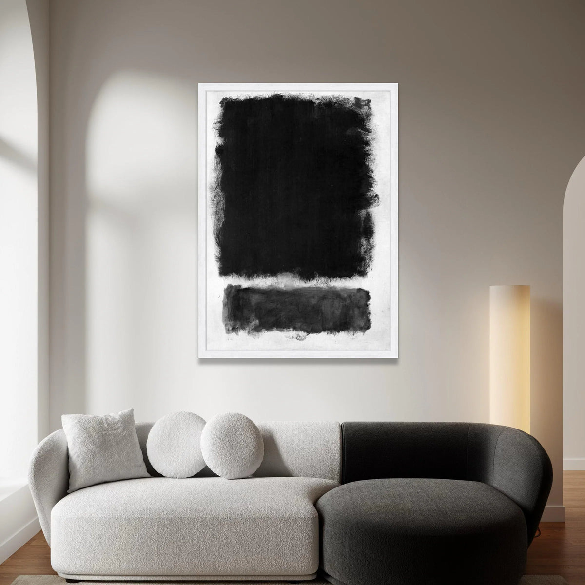 Mark Rothko Abstract Canvas Wall Art, Minimalist Black and White Composition, Modern Expressionist Canvas, Contemporary Canvas Print Art