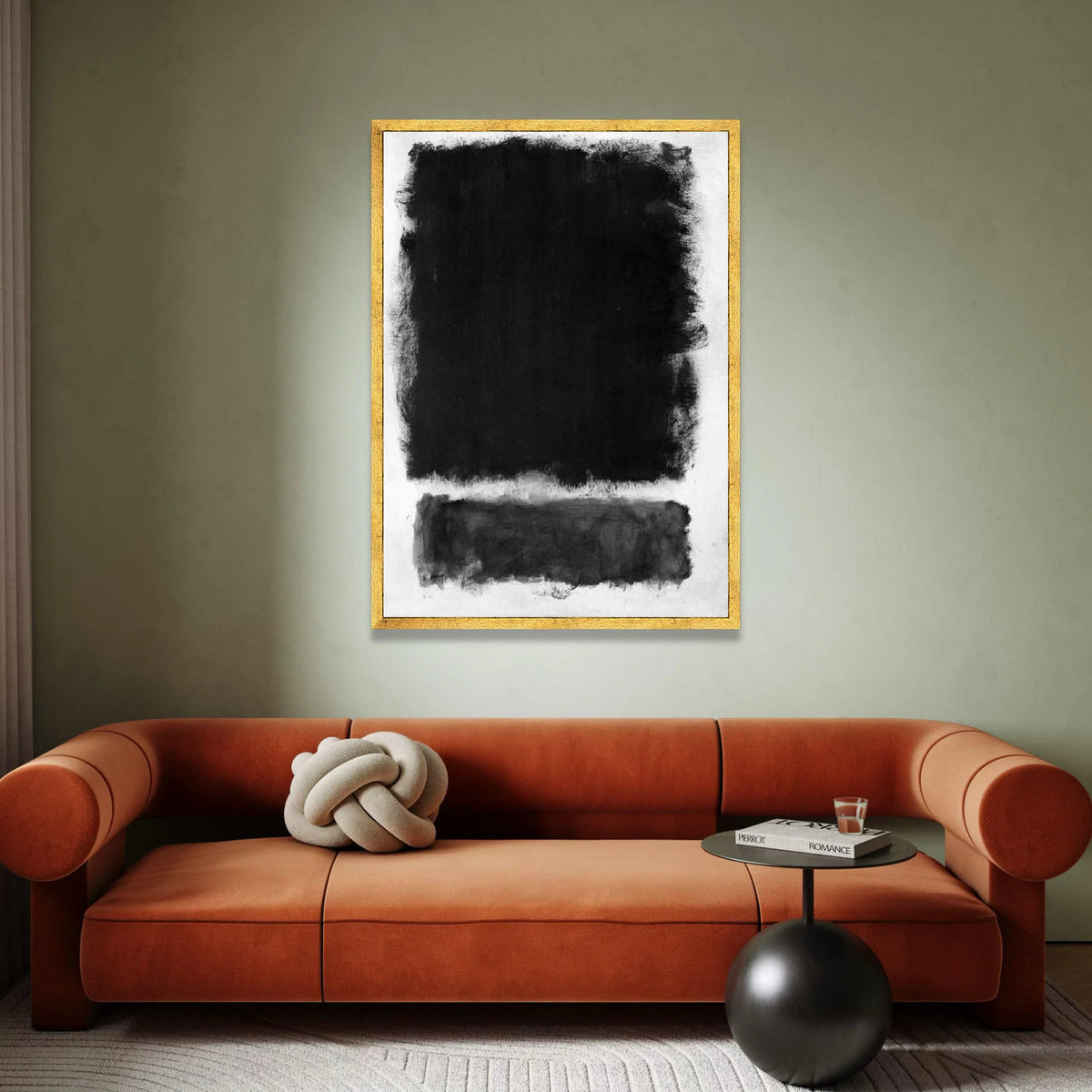 Mark Rothko Abstract Canvas Wall Art, Minimalist Black and White Composition, Modern Expressionist Canvas, Contemporary Canvas Print Art