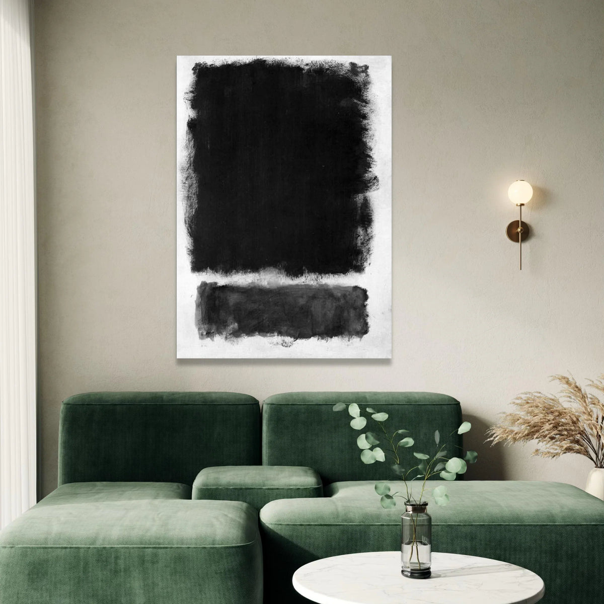 Mark Rothko Abstract Canvas Wall Art, Minimalist Black and White Composition, Modern Expressionist Canvas, Contemporary Canvas Print Art