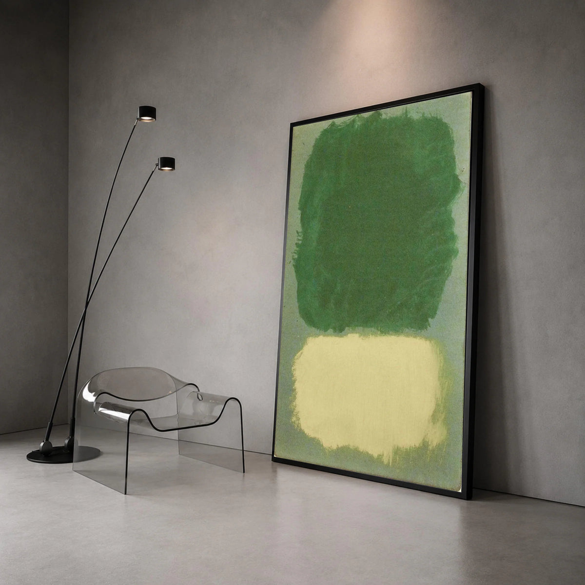 Mark Rothko Abstract Canvas Wall Art, Green and Beige Color Field Painting, Modern Minimalist Home Decor, Large Canvas Print Art
