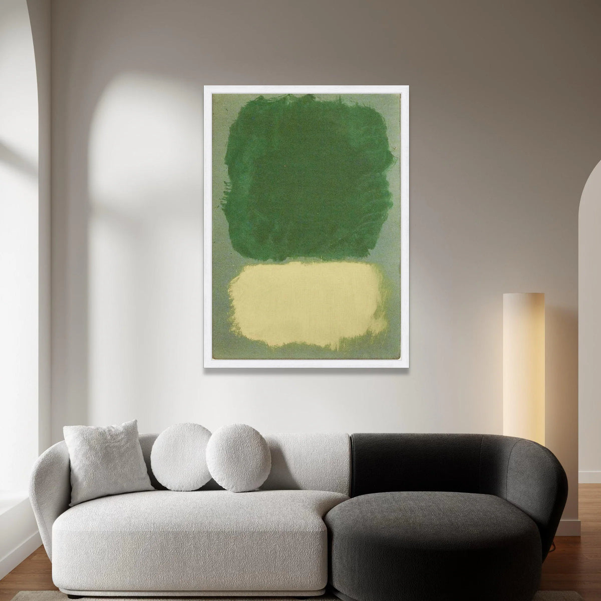 Mark Rothko Abstract Canvas Wall Art, Green and Beige Color Field Painting, Modern Minimalist Home Decor, Large Canvas Print Art