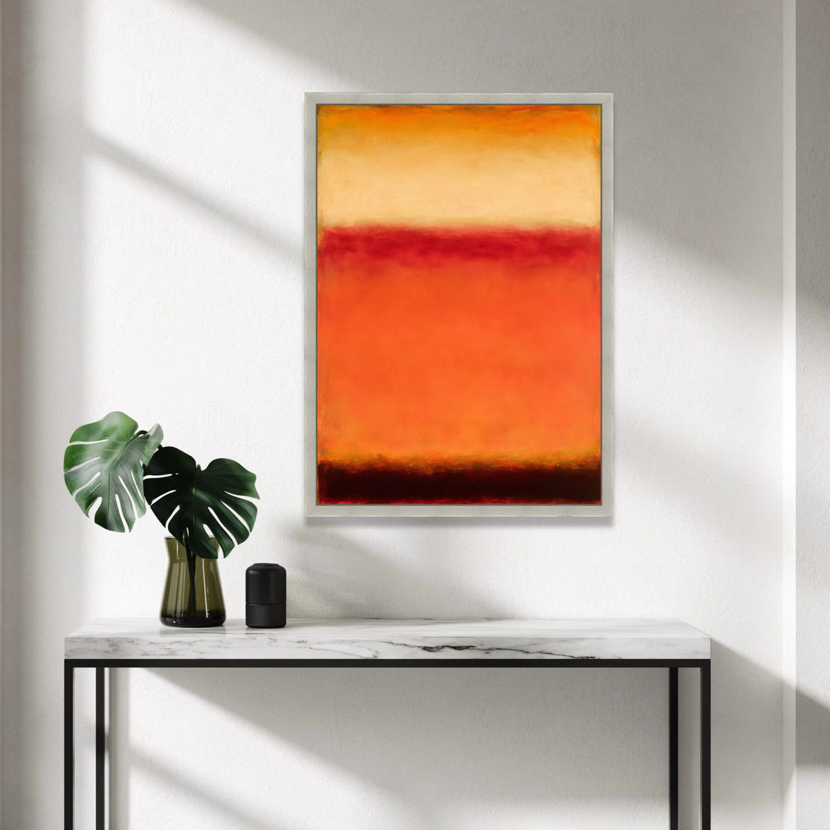 Mark Rothko Abstract Canvas Wall Art, Orange and Red Color Field Painting, Modern Minimalist Home Decoration, Mid Century Canvas Print Art