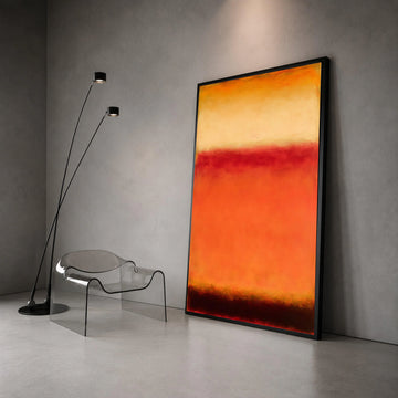 Mark Rothko Abstract Canvas Wall Art, Orange and Red Color Field Painting, Modern Minimalist Home Decoration, Mid Century Canvas Print Art