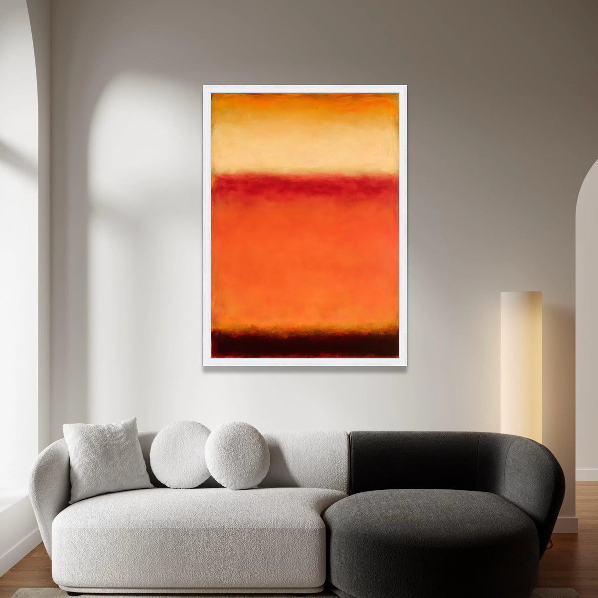 Mark Rothko Abstract Canvas Wall Art, Orange and Red Color Field Painting, Modern Minimalist Home Decoration, Mid Century Canvas Print Art