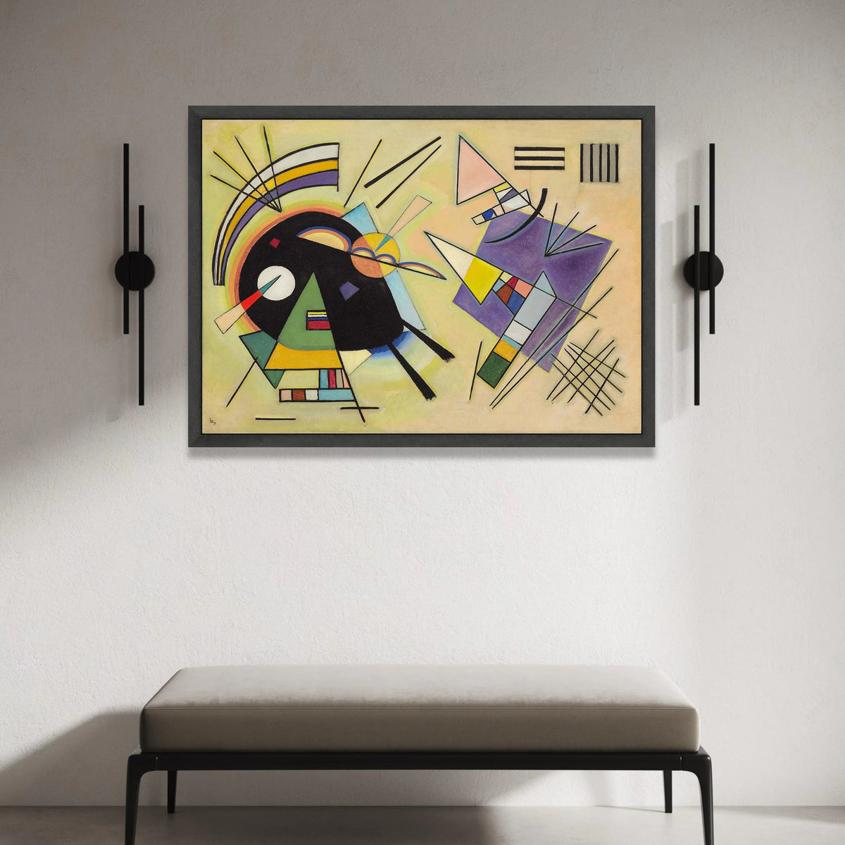 Colorful Abstract Geometric Canvas Wall Art, Modern Shapes Composition, Contemporary Home Decoration, Vibrant Art Print on Canvas Print Art