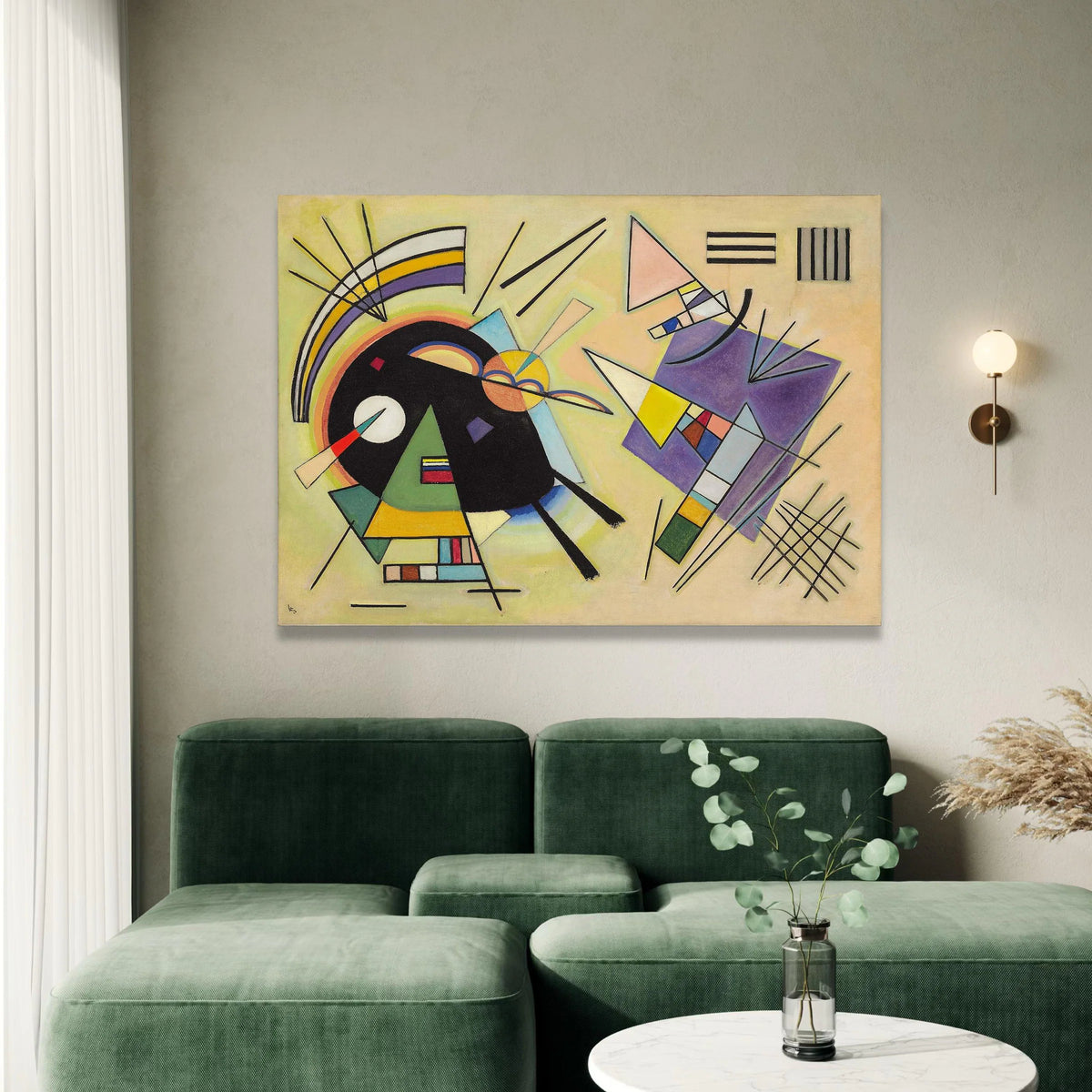 Colorful Abstract Geometric Canvas Wall Art, Modern Shapes Composition, Contemporary Home Decoration, Vibrant Art Print on Canvas Print Art