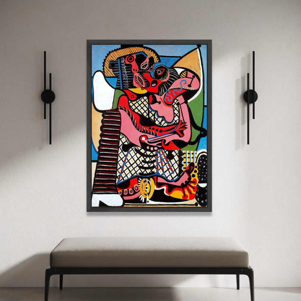 Abstract Embrace Canvas Wall Art, Modern Cubism Painting, Colorful Contemporary Art, Home Decoration, Bold Artistic Canvas Canvas Print Art