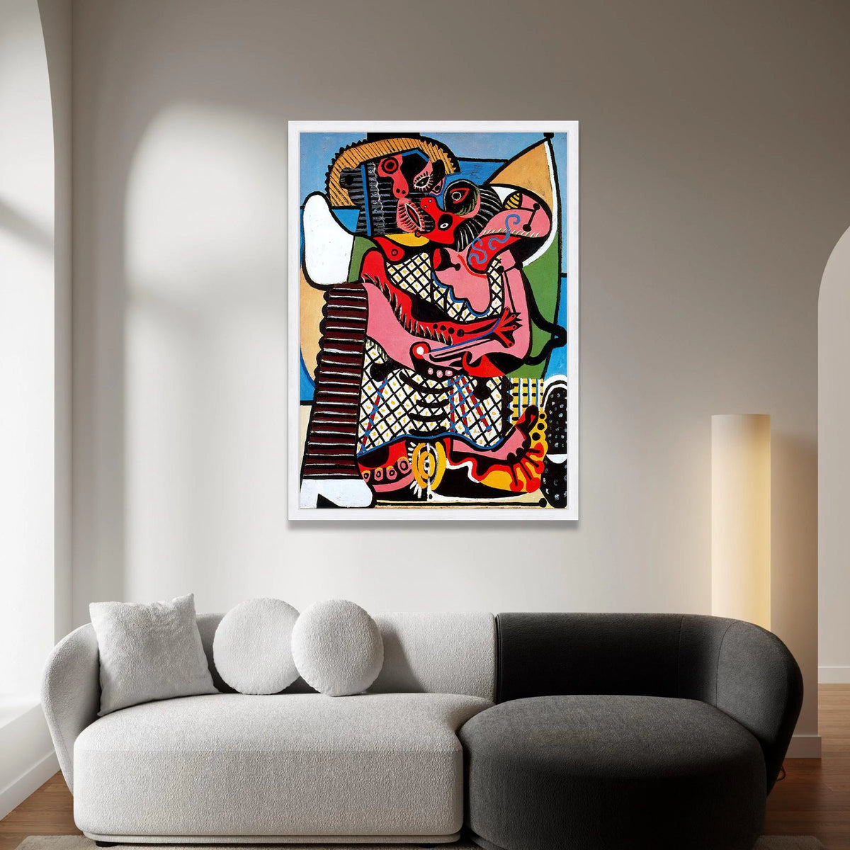 Abstract Embrace Canvas Wall Art, Modern Cubism Painting, Colorful Contemporary Art, Home Decoration, Bold Artistic Canvas Canvas Print Art