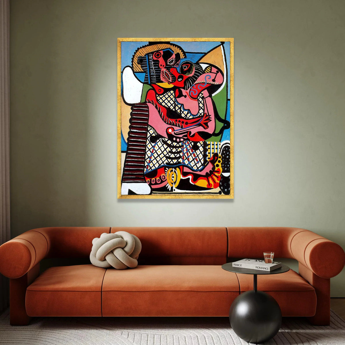 Abstract Embrace Canvas Wall Art, Modern Cubism Painting, Colorful Contemporary Art, Home Decoration, Bold Artistic Canvas Canvas Print Art