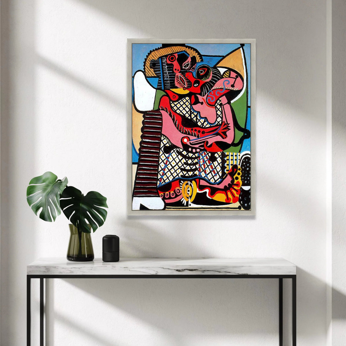Abstract Embrace Canvas Wall Art, Modern Cubism Painting, Colorful Contemporary Art, Home Decoration, Bold Artistic Canvas Canvas Print Art