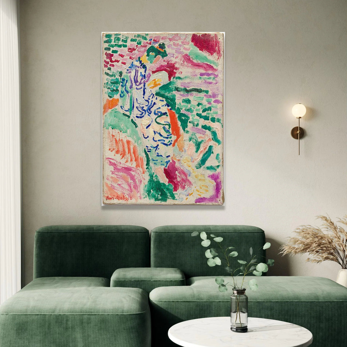 Abstract Floral Figure Canvas Wall Art, Colorful Impressionist Style, Vibrant Home Decoration, Modern Artistic Canvas, Canvas Print Art