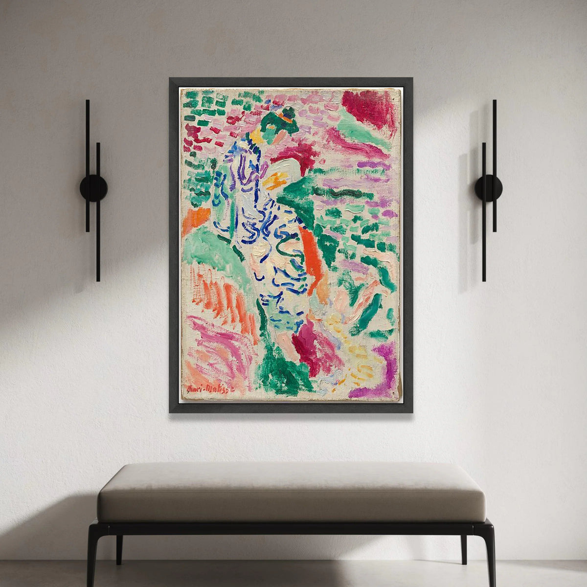 Abstract Floral Figure Canvas Wall Art, Colorful Impressionist Style, Vibrant Home Decoration, Modern Artistic Canvas, Canvas Print Art