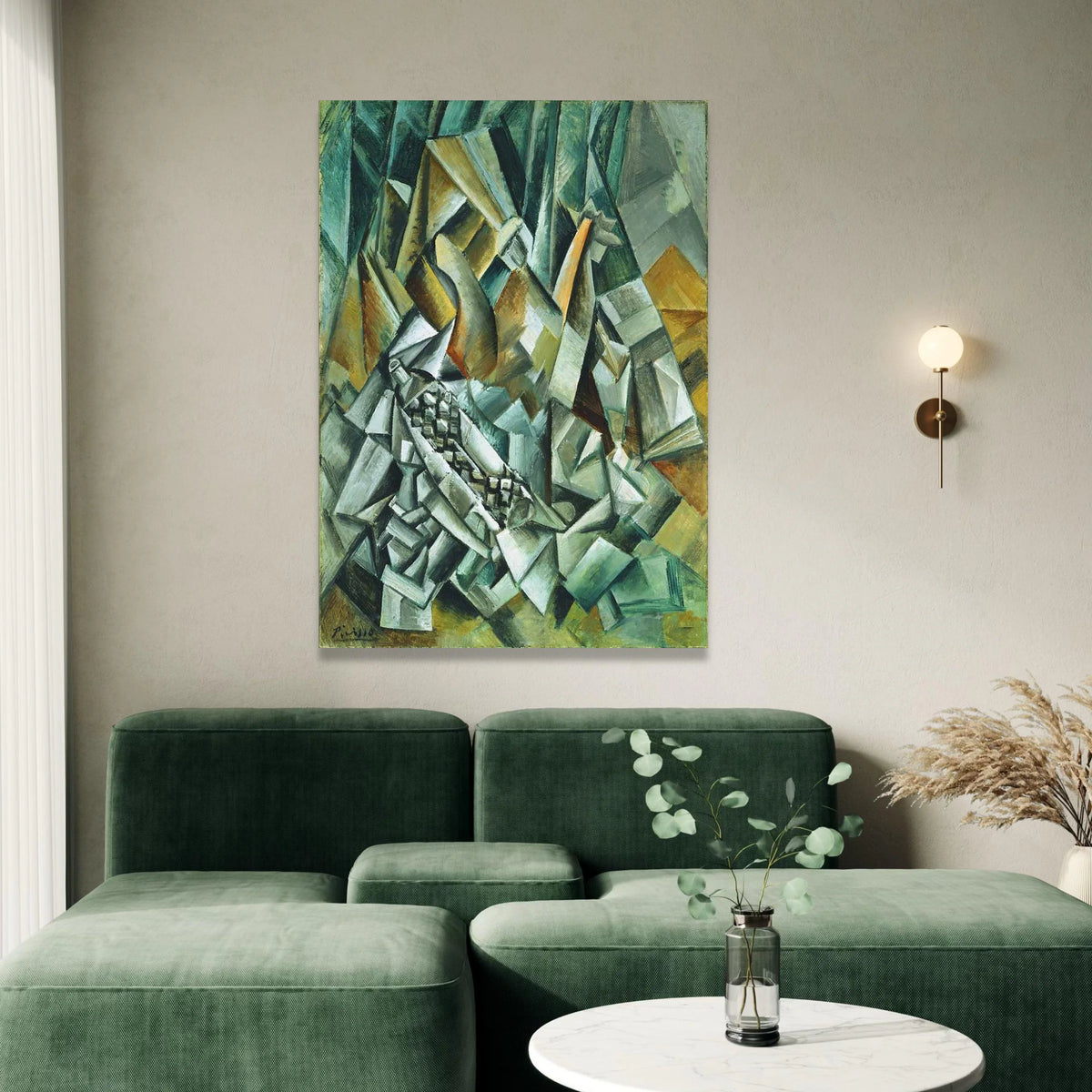 Abstract Cubism Chessboard, Geometric Shapes Canvas, Modern Artistic Wall Art, Cubist Home Decor, Unique Canvas Painting Canvas Print Art