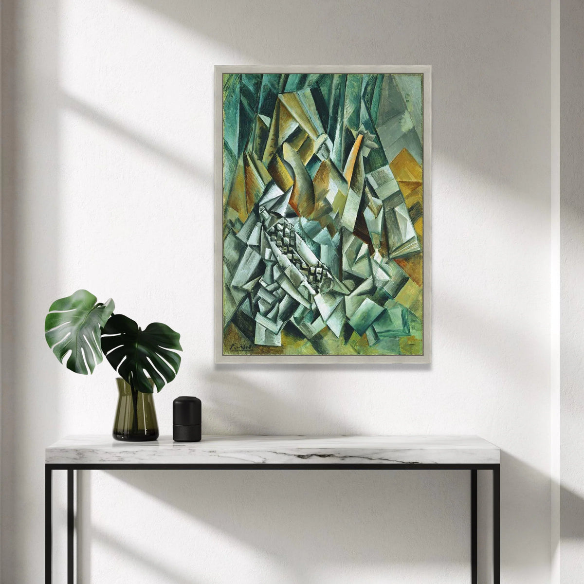 Abstract Cubism Chessboard, Geometric Shapes Canvas, Modern Artistic Wall Art, Cubist Home Decor, Unique Canvas Painting Canvas Print Art