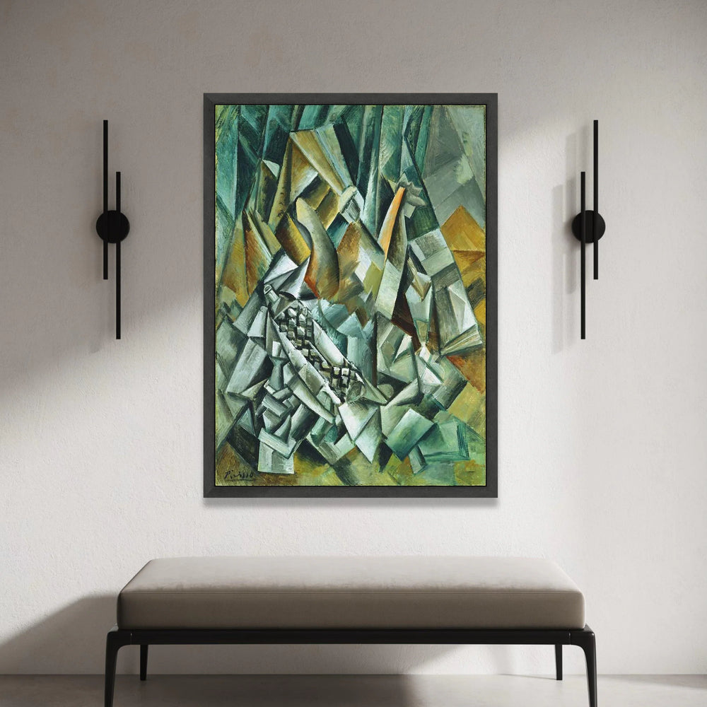 Abstract Cubism Chessboard, Geometric Shapes Canvas, Modern Artistic Wall Art, Cubist Home Decor, Unique Canvas Painting Canvas Print Art