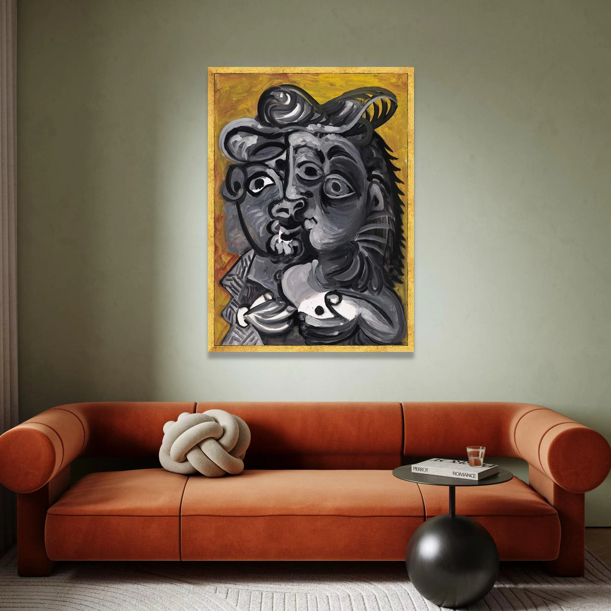 Abstract Cubist Portrait Canvas, Black and White Face Art, Modern Expressionism Wall Decor, Bold Contemporary Canvas Wall Canvas Print Art