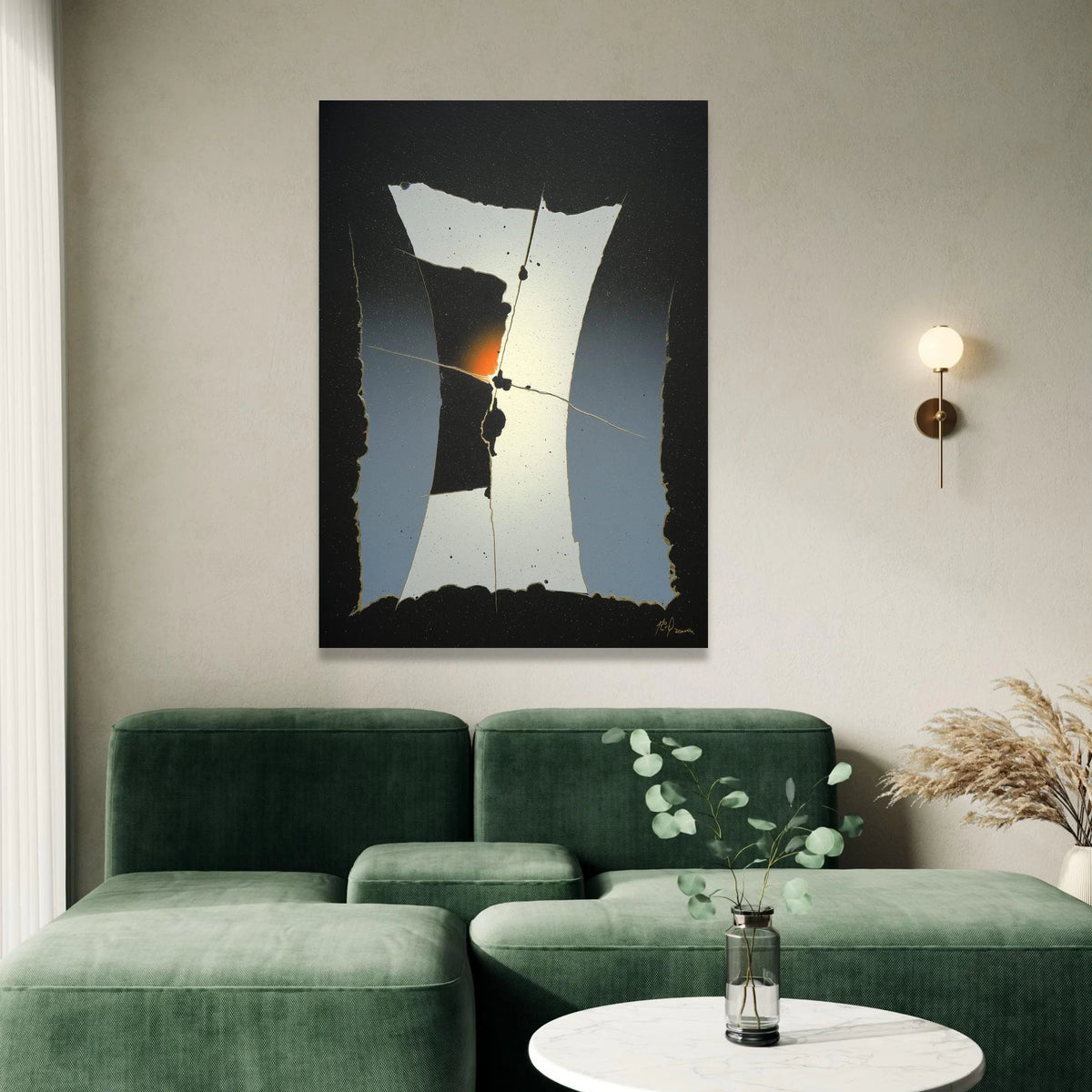 Abstract Minimalist Canvas Wall Art, Modern Geometric Design, Black and White Home Decor, Contemporary Canvas Painting, Canvas Print Art