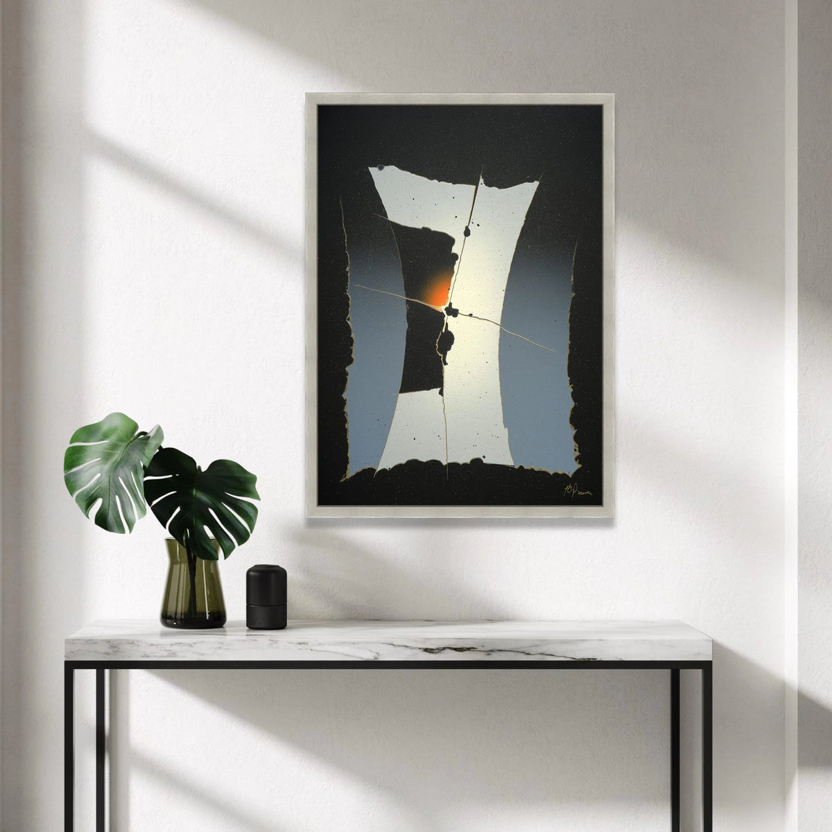 Abstract Minimalist Canvas Wall Art, Modern Geometric Design, Black and White Home Decor, Contemporary Canvas Painting, Canvas Print Art