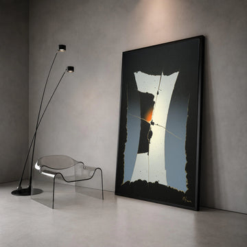 Abstract Minimalist Canvas Wall Art, Modern Geometric Design, Black and White Home Decor, Contemporary Canvas Painting, Canvas Print Art