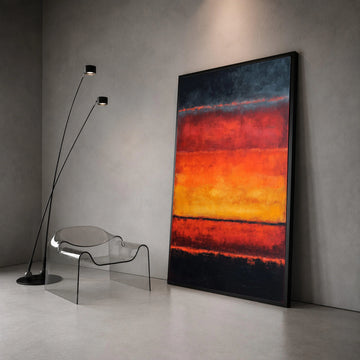 Mark Rothko Abstract Canvas Wall Art, Bold Color Block Painting, Modern Orange and Black Artwork, Contemporary Home Canvas Print Art