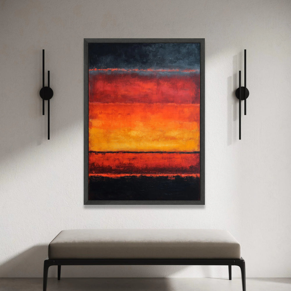 Mark Rothko Abstract Canvas Wall Art, Bold Color Block Painting, Modern Orange and Black Artwork, Contemporary Home Canvas Print Art