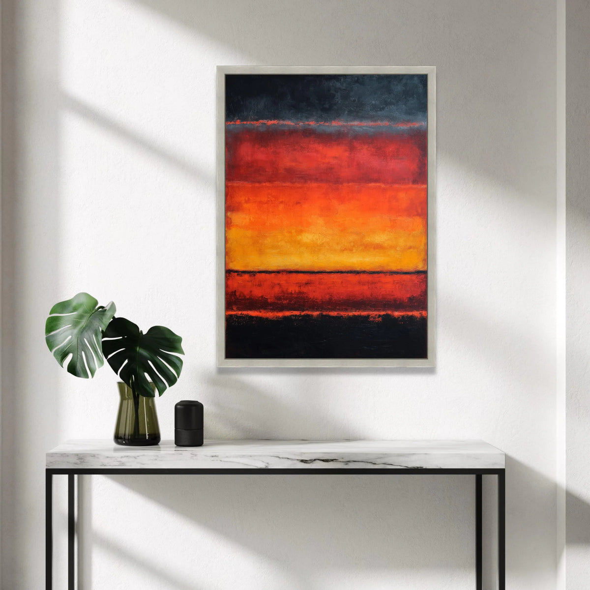 Mark Rothko Abstract Canvas Wall Art, Bold Color Block Painting, Modern Orange and Black Artwork, Contemporary Home Canvas Print Art