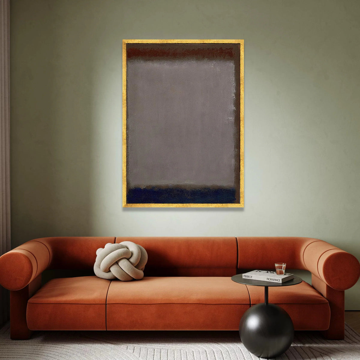 Mark Rothko Abstract Canvas Wall Art, Modern Minimalist Color Field Painting, Contemporary Home Decor, Muted Brown and Blue Canvas Print Art