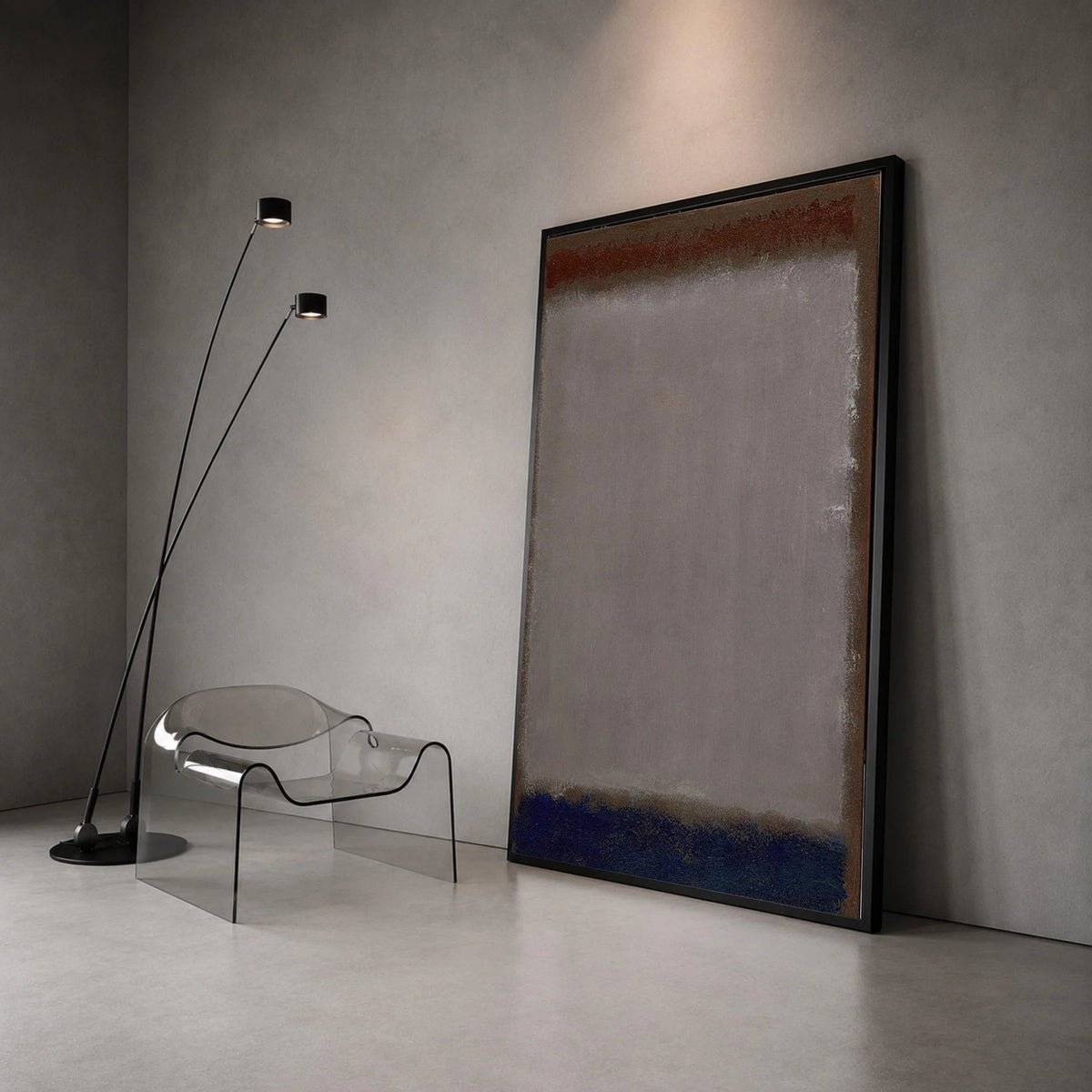 Mark Rothko Abstract Canvas Wall Art, Modern Minimalist Color Field Painting, Contemporary Home Decor, Muted Brown and Blue Canvas Print Art