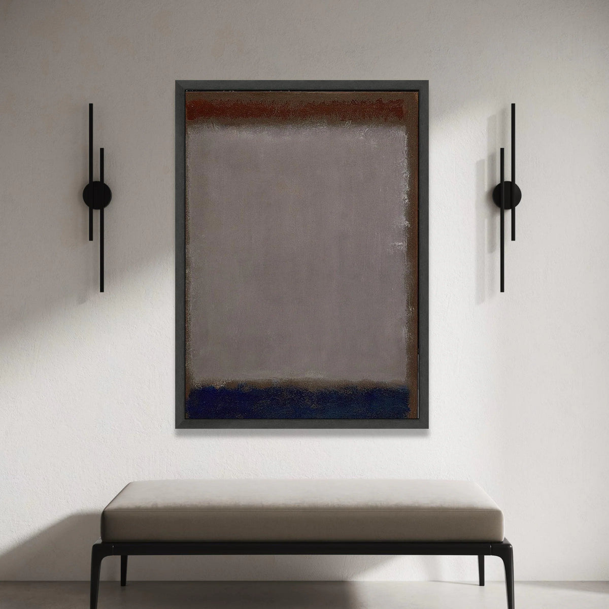 Mark Rothko Abstract Canvas Wall Art, Modern Minimalist Color Field Painting, Contemporary Home Decor, Muted Brown and Blue Canvas Print Art