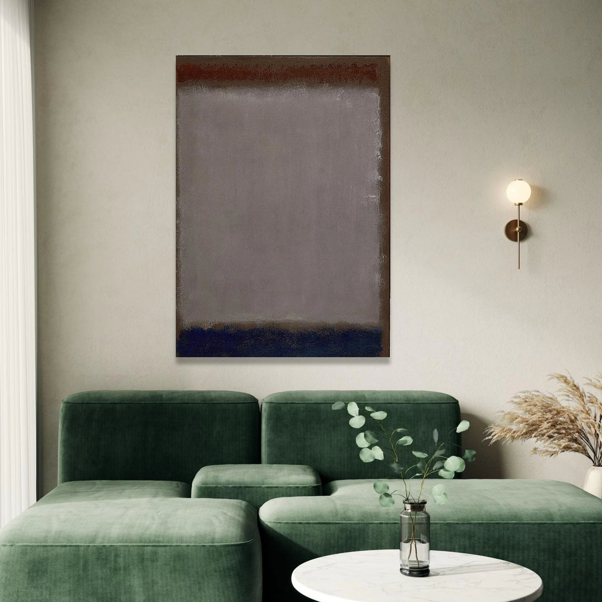 Mark Rothko Abstract Canvas Wall Art, Modern Minimalist Color Field Painting, Contemporary Home Decor, Muted Brown and Blue Canvas Print Art