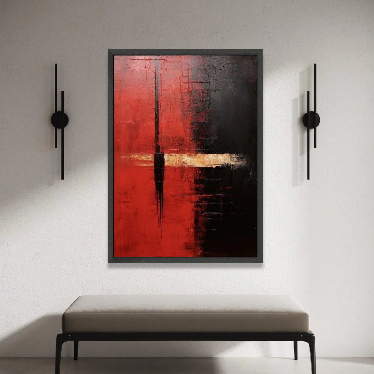 Mark Rothko Abstract Canvas, Red and Black Modern Wall Art, Color Field Painting Style, Bold Contemporary Canvas Decoration Canvas Print Art