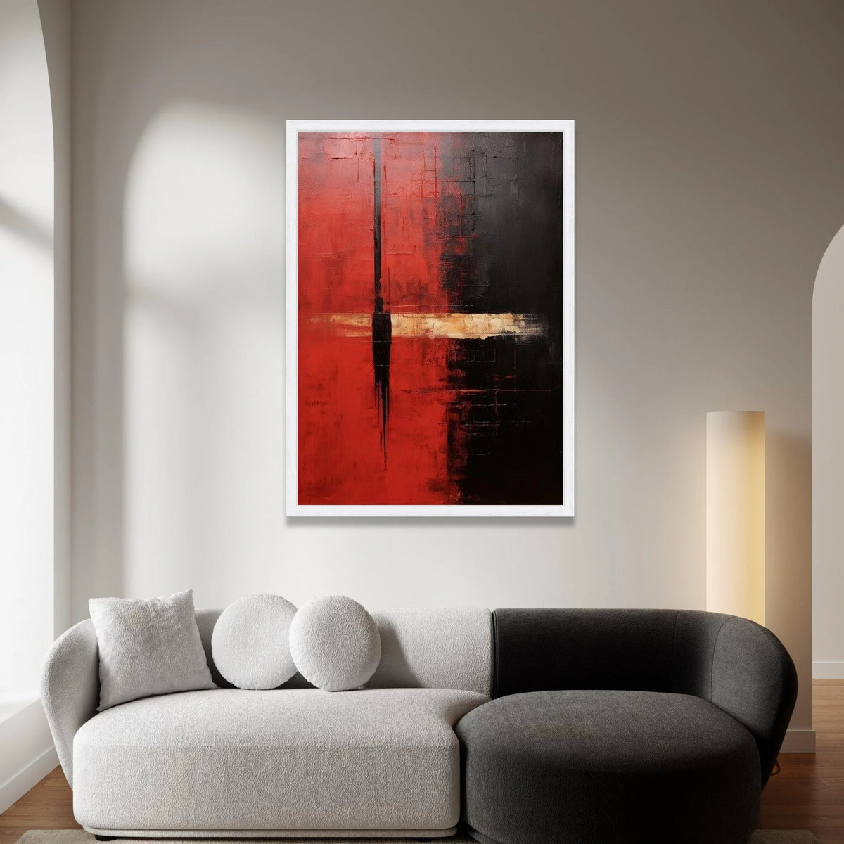 Mark Rothko Abstract Canvas, Red and Black Modern Wall Art, Color Field Painting Style, Bold Contemporary Canvas Decoration Canvas Print Art
