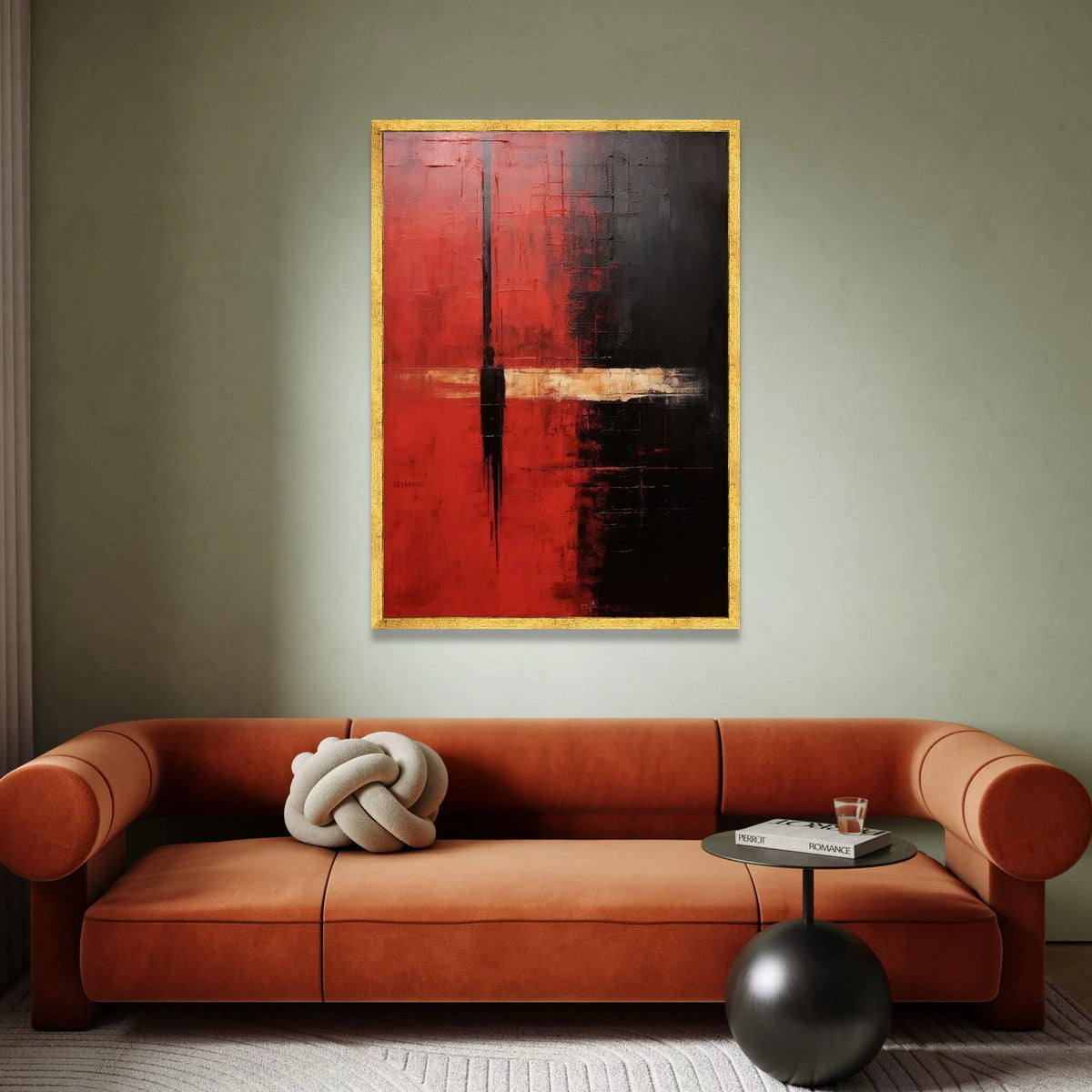 Mark Rothko Abstract Canvas, Red and Black Modern Wall Art, Color Field Painting Style, Bold Contemporary Canvas Decoration Canvas Print Art