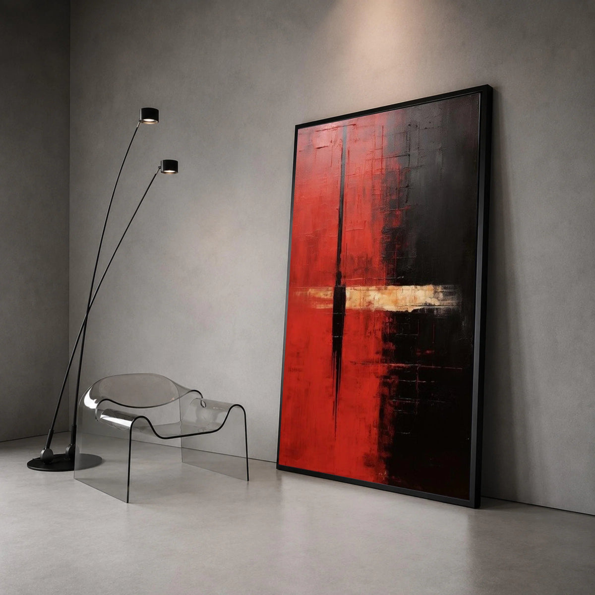 Mark Rothko Abstract Canvas, Red and Black Modern Wall Art, Color Field Painting Style, Bold Contemporary Canvas Decoration Canvas Print Art