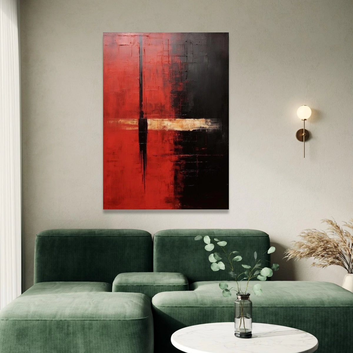 Mark Rothko Abstract Canvas, Red and Black Modern Wall Art, Color Field Painting Style, Bold Contemporary Canvas Decoration Canvas Print Art