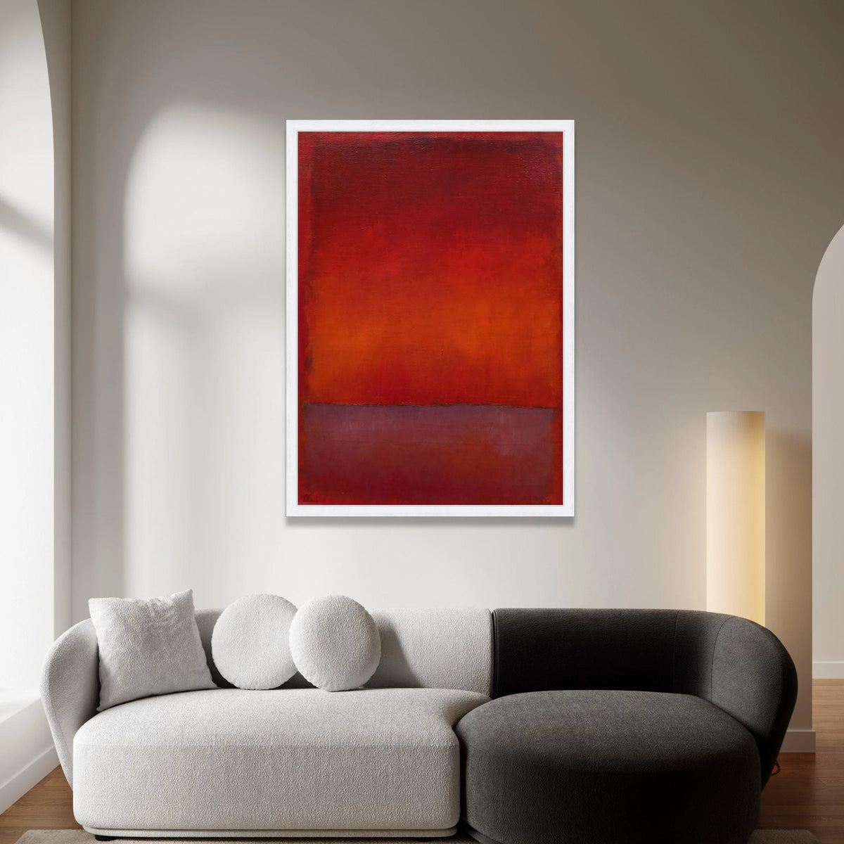 Mark Rothko Abstract Canvas Wall Art, Red and Orange Color Field Painting, Modern Minimalist Home Decor, Large Contemporary Canvas Print Art