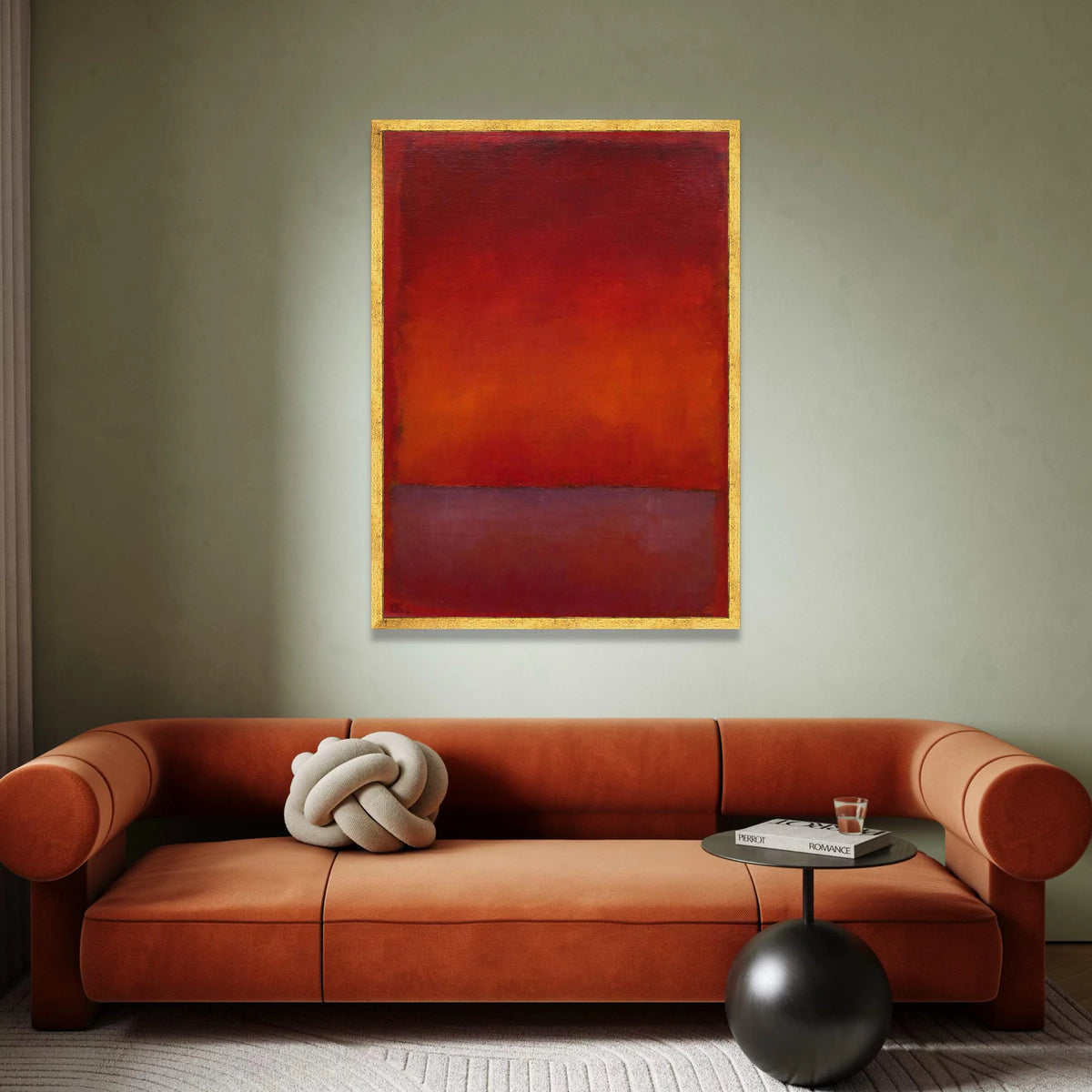 Mark Rothko Abstract Canvas Wall Art, Red and Orange Color Field Painting, Modern Minimalist Home Decor, Large Contemporary Canvas Print Art