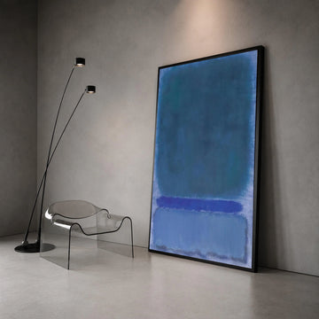 Mark Rothko Blue Abstract Canvas, Modern Color Block Wall Art, Contemporary Minimalist Canvas for Home, Large Statement Art Canvas Print Art
