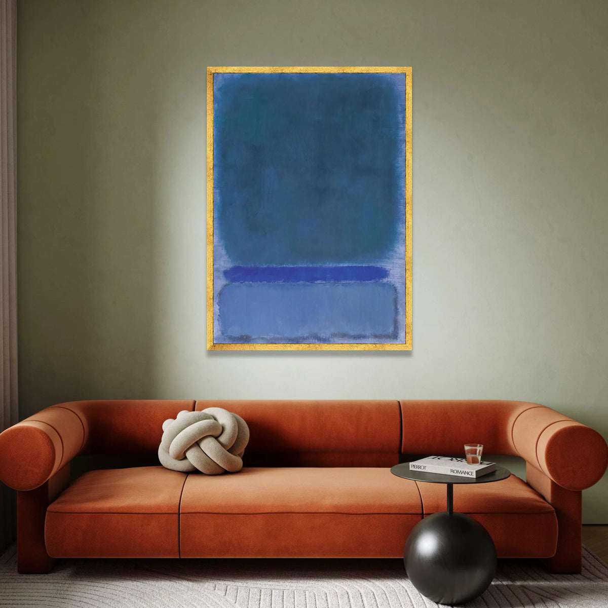Mark Rothko Blue Abstract Canvas, Modern Color Block Wall Art, Contemporary Minimalist Canvas for Home, Large Statement Art Canvas Print Art