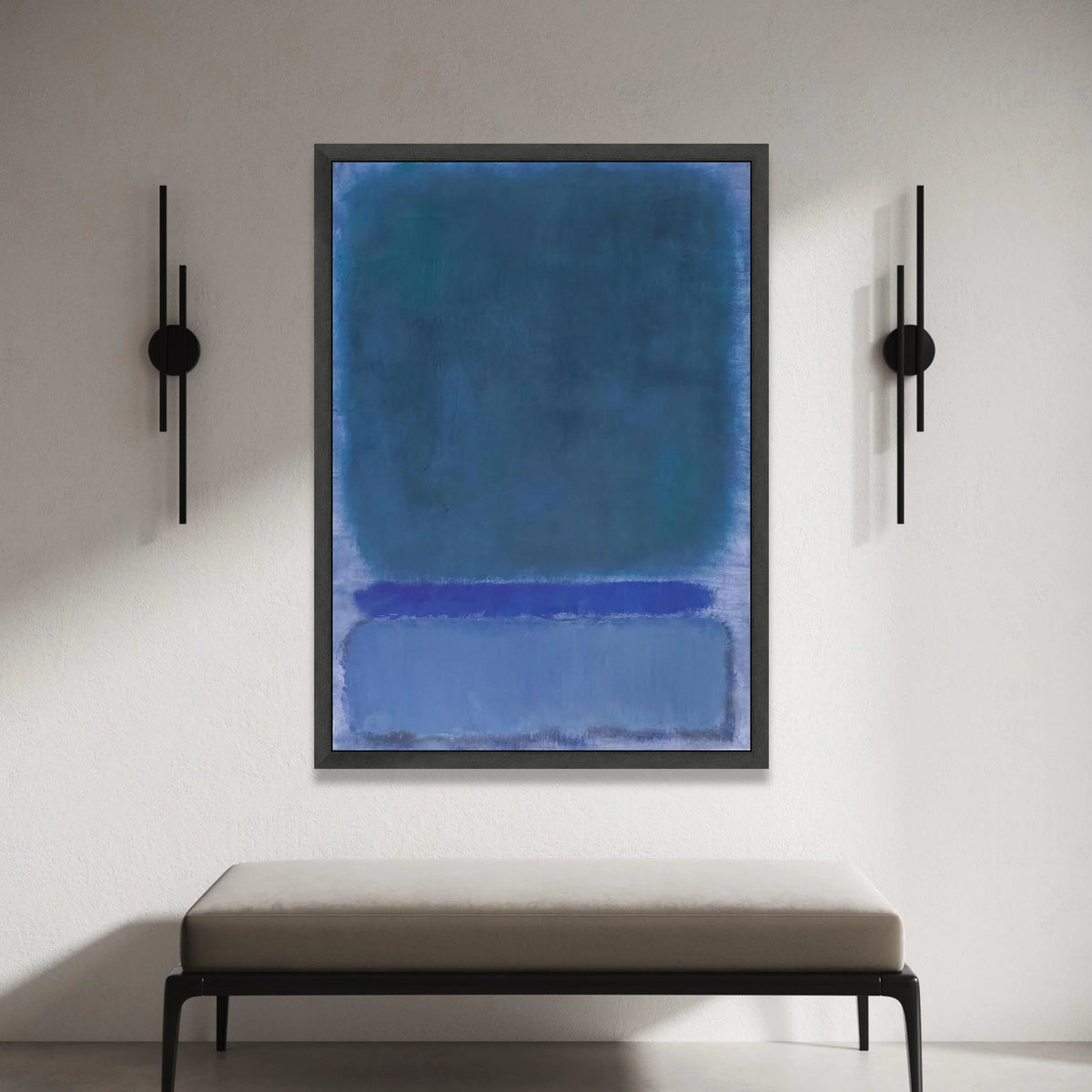 Mark Rothko Blue Abstract Canvas, Modern Color Block Wall Art, Contemporary Minimalist Canvas for Home, Large Statement Art Canvas Print Art