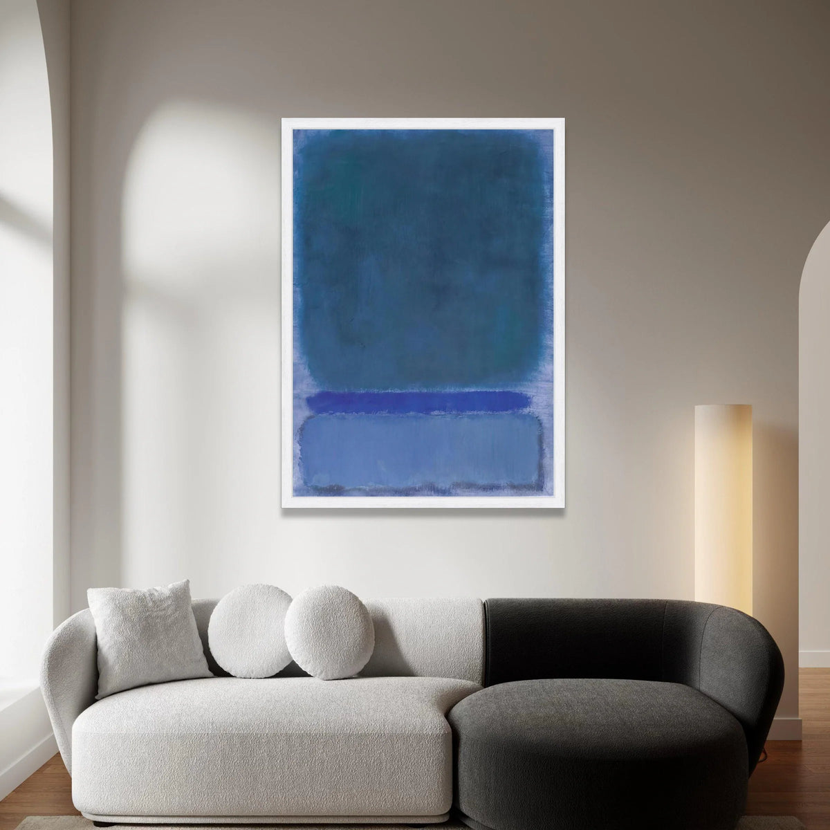 Mark Rothko Blue Abstract Canvas, Modern Color Block Wall Art, Contemporary Minimalist Canvas for Home, Large Statement Art Canvas Print Art