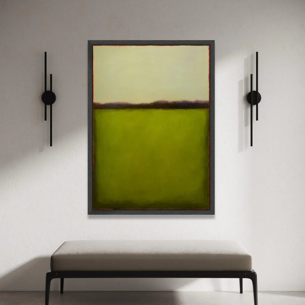 Mark Rothko Style Abstract Canvas Wall Art, Modern Green and Cream Color Blocks, Contemporary Minimalist Home Decor, Large Canvas Print Art