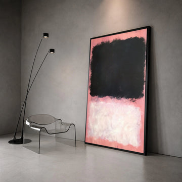 Mark Rothko Style Abstract Canvas Wall Art, Modern Color Block Painting, Black and Pink Minimalist Canvas, Contemporary Canvas Print Art